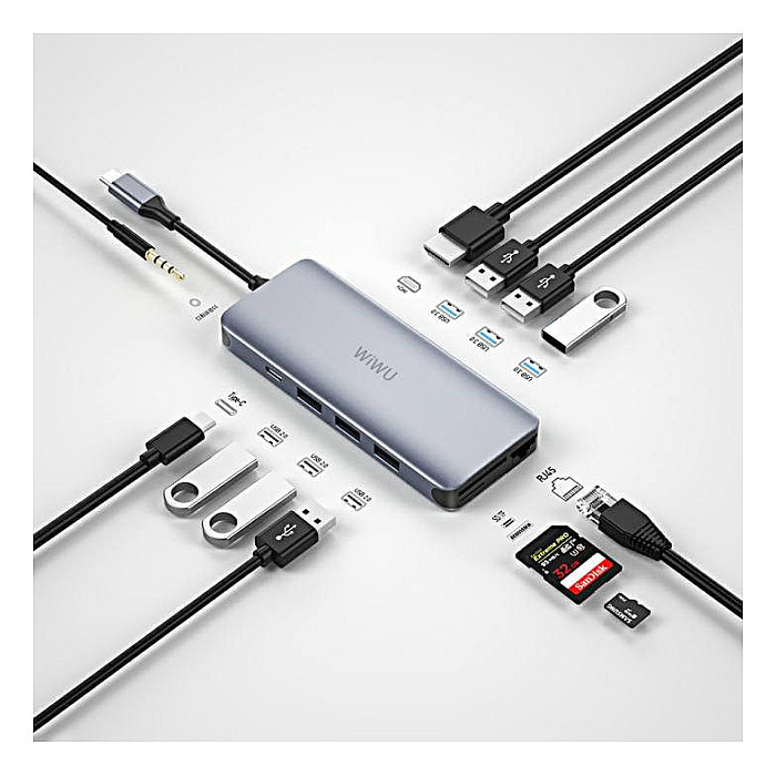 WiWU Alpha 12-in-1 Type C Hub Multiple Function Adapter